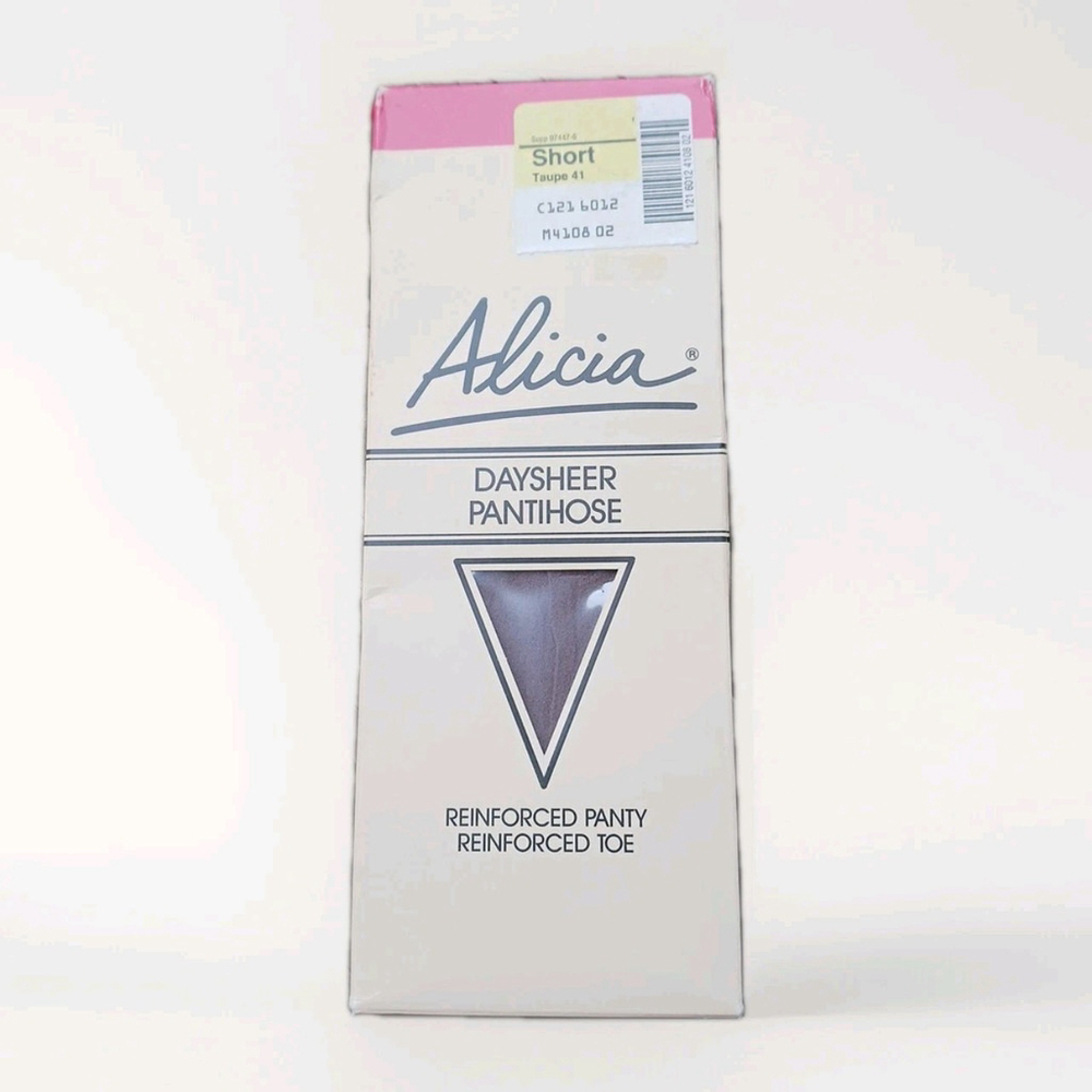 Alicia Day Vintage Pantyhose Sheer Taupe Short Reinforced